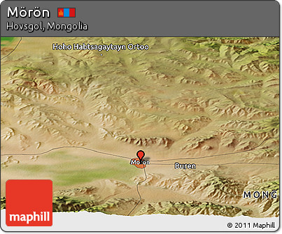 Satellite Panoramic Map of Mörön