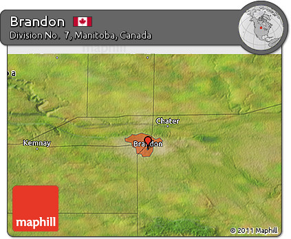 Satellite 3D Map of Brandon