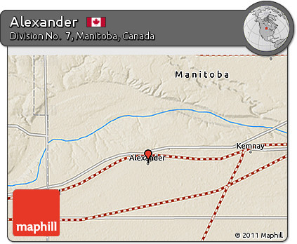 Shaded Relief 3D Map of Alexander