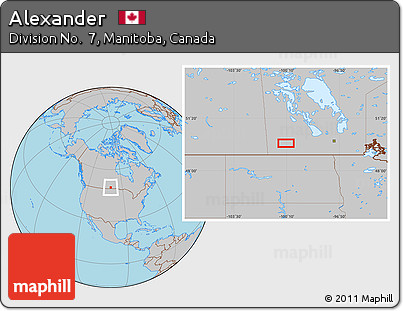 Gray Location Map of Alexander