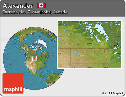 Satellite Location Map of Alexander