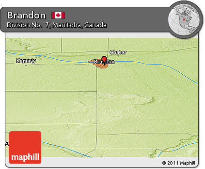 Physical Panoramic Map of Brandon