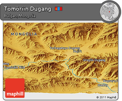 Physical Panoramic Map of Tömöriin Dugang