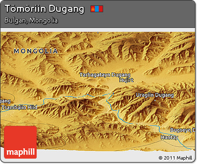 Physical Panoramic Map of Tömöriin Dugang