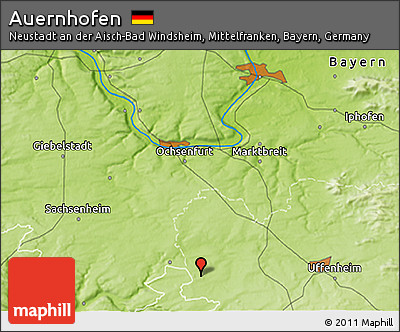 Physical 3D Map of Auernhofen