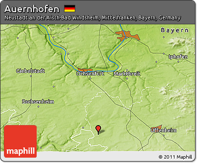 Physical 3D Map of Auernhofen