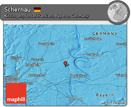 Political 3D Map of Schernau