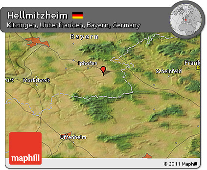 Satellite 3D Map of Hellmitzheim