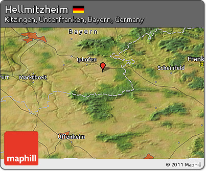 Satellite 3D Map of Hellmitzheim