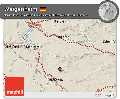 Shaded Relief 3D Map of Weigenheim