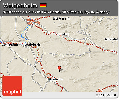Shaded Relief 3D Map of Weigenheim