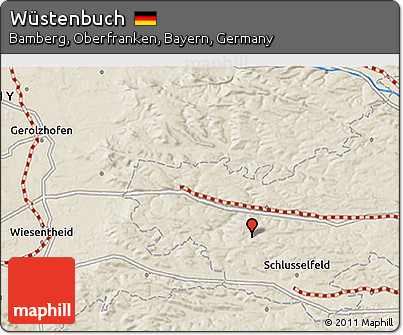 Shaded Relief 3D Map of Wüstenbuch