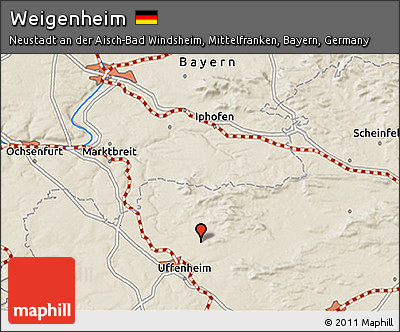 Shaded Relief 3D Map of Weigenheim
