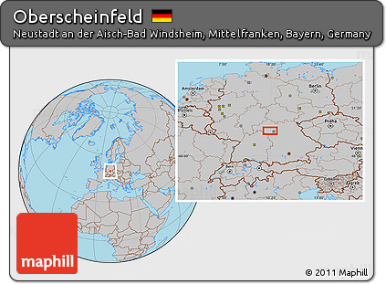 Gray Location Map of Oberscheinfeld
