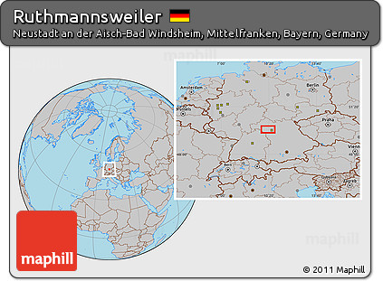 Gray Location Map of Ruthmannsweiler