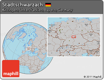 Gray Location Map of Stadtschwarzach
