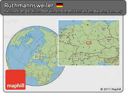 Savanna Style Location Map of Ruthmannsweiler