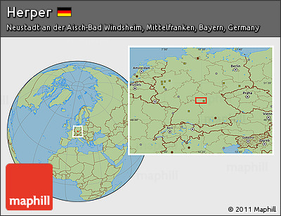 Savanna Style Location Map of Herper
