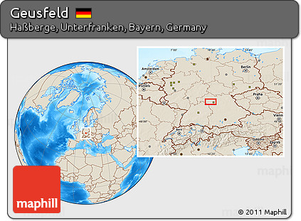 Shaded Relief Location Map of Geusfeld