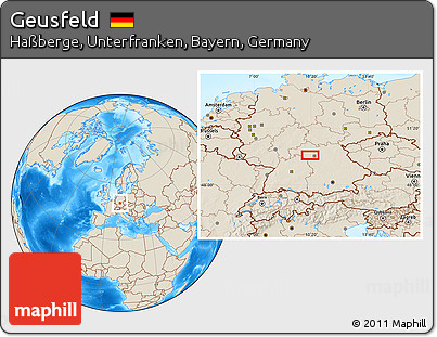 Shaded Relief Location Map of Geusfeld