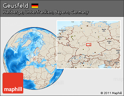 Shaded Relief Location Map of Geusfeld