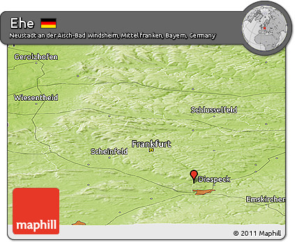 Physical Panoramic Map of Ehe