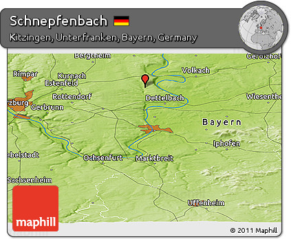 Physical Panoramic Map of Schnepfenbach