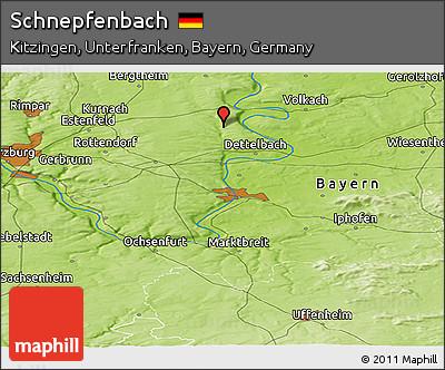 Physical Panoramic Map of Schnepfenbach