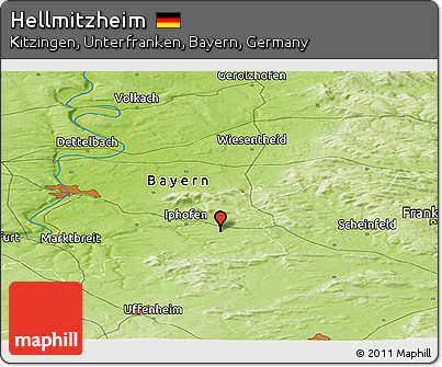 Physical Panoramic Map of Hellmitzheim