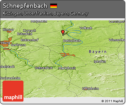 Physical Panoramic Map of Schnepfenbach
