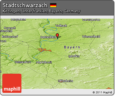 Physical Panoramic Map of Stadtschwarzach