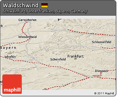 Shaded Relief Panoramic Map of Waldschwind