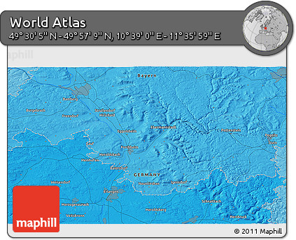 Political 3D Map of the Area around 49° 43' 37" N, 11° 7' 30" E