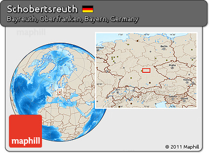 Shaded Relief Location Map of Schobertsreuth