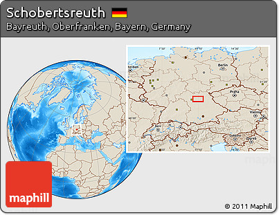 Shaded Relief Location Map of Schobertsreuth