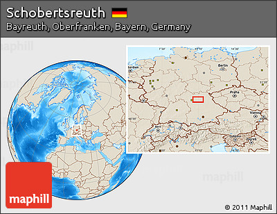 Shaded Relief Location Map of Schobertsreuth