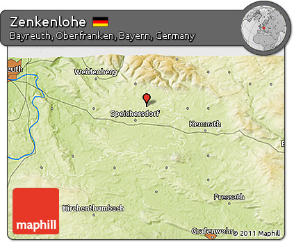 Physical 3D Map of Zenkenlohe