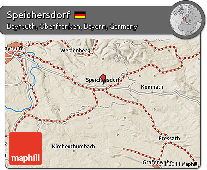 Shaded Relief 3D Map of Speichersdorf