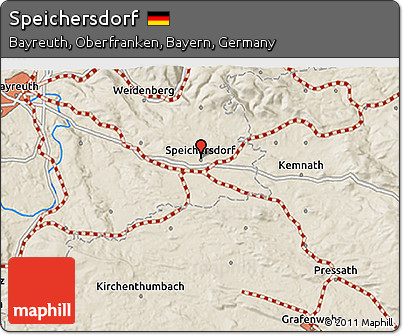 Shaded Relief 3D Map of Speichersdorf