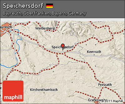 Shaded Relief 3D Map of Speichersdorf