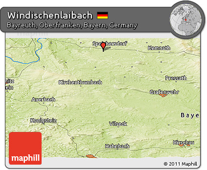 Physical Panoramic Map of Windischenlaibach