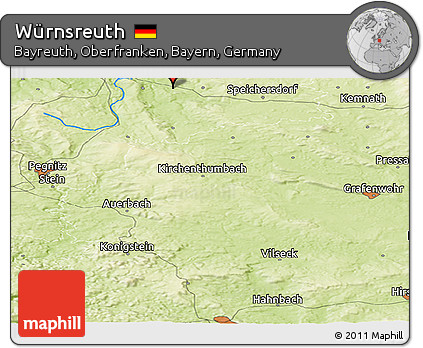 Physical Panoramic Map of Würnsreuth