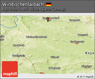 Physical Panoramic Map of Windischenlaibach