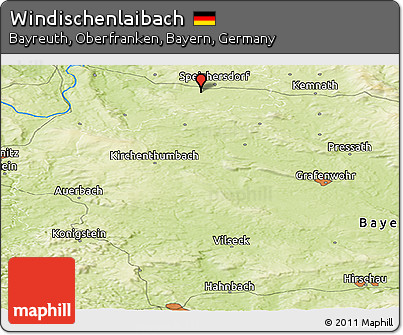 Physical Panoramic Map of Windischenlaibach