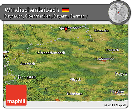 Satellite Panoramic Map of Windischenlaibach