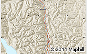 Shaded Relief Map of the area around 49° 43' 37" N, 121° 28' 29" W