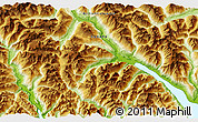 Physical 3D Map of the area around 49° 43' 37" N, 122° 19' 29" W