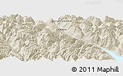 Shaded Relief Panoramic Map of the area around 49° 43' 37" N, 122° 19' 29" W