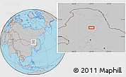Gray Location Map of the area around 49° 43' 37" N, 124° 10' 30" E