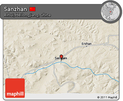 Shaded Relief 3D Map of Sanzhan